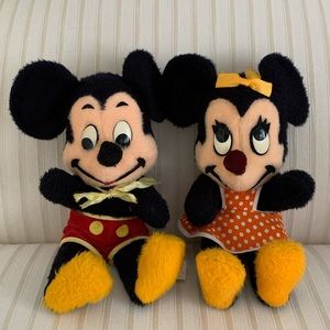 Vintage 1970’s Mickey & Minnie Mouse Stuffed Toys!
